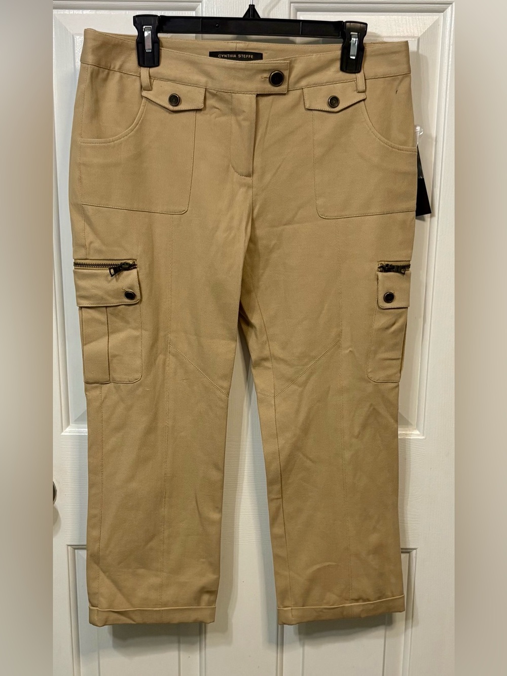 Cynthia Steffe Tan Cargo Capri Pants